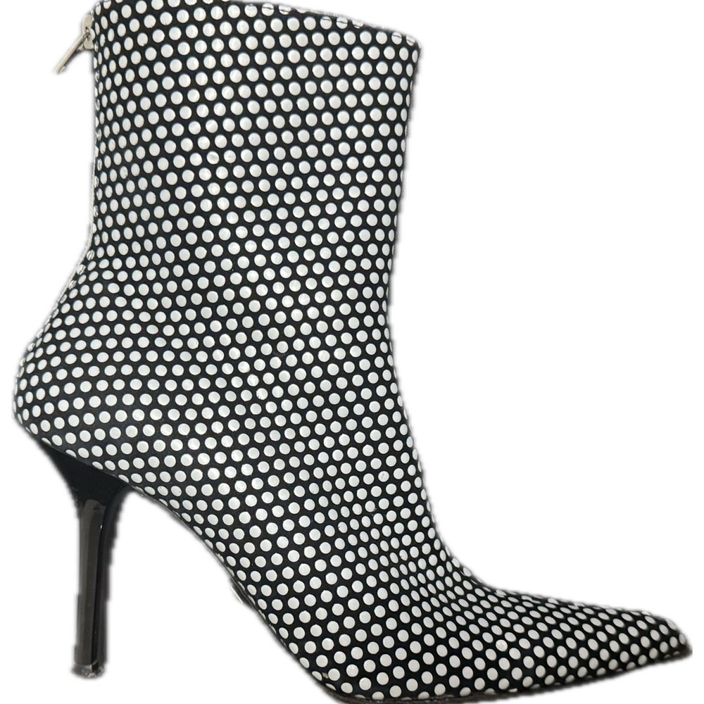 Polka Dot High Heel Ankle Boots
